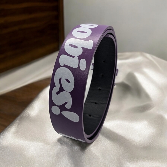 GENUINE LEATHER BELT WITH I love Boobies - Picture 2 of 4